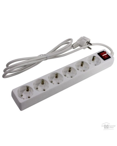 SP6W-230. Сетевой фильтр 6 розеток, 3м, белый. 5bites в Реутове