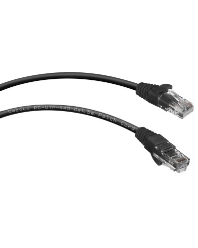 PC-UTP-RJ45-Cat.5e-0.5m-BK (7671c), чёрный. Патч-корд медный. CABEUS в Реутове