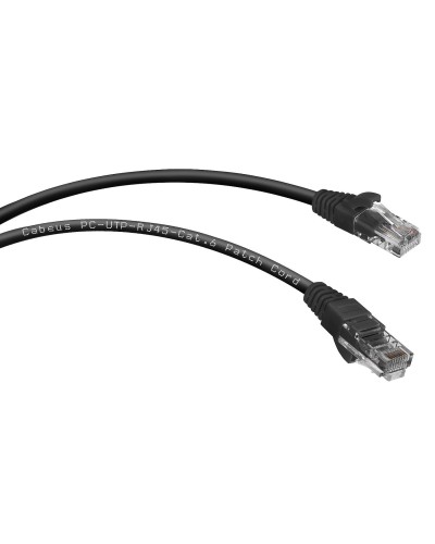 PC-UTP-RJ45-Cat.6-1.5m-BK (8664c), чёрный. Патч-корд медный. CABEUS в Реутове