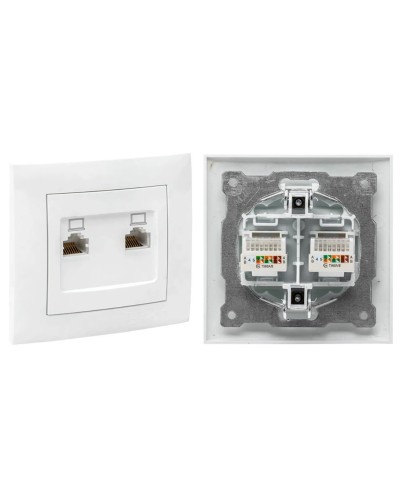 Валенсия розетка комп RJ-45 2-местная (EWK02-035-10). Розетка комп RJ-45 2-местная. EKF в Реутове