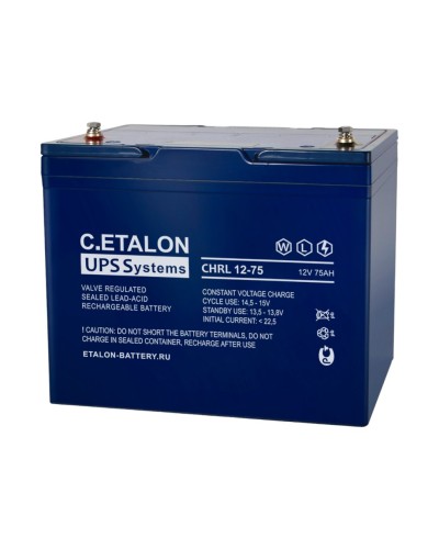 C.ETALON CHRL 12-75. Аккумулятор герметичный свинцово-кислотный. ETALON в Реутове