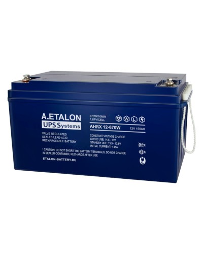 A.ETALON AHRX 12-670W (150). Аккумулятор герметичный свинцово-кислотный. ETALON в Реутове