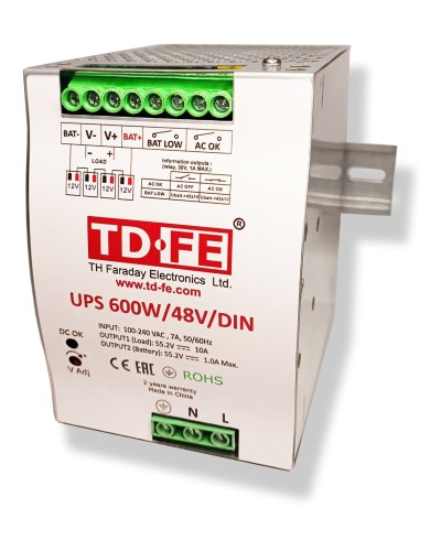 UPS 600W/48V/DIN. Источник вторичного электропитания резервированный. FARADAY в Реутове