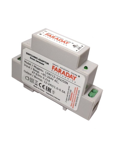 12W/12-24V/DIN. Блок питания. FARADAY в Реутове