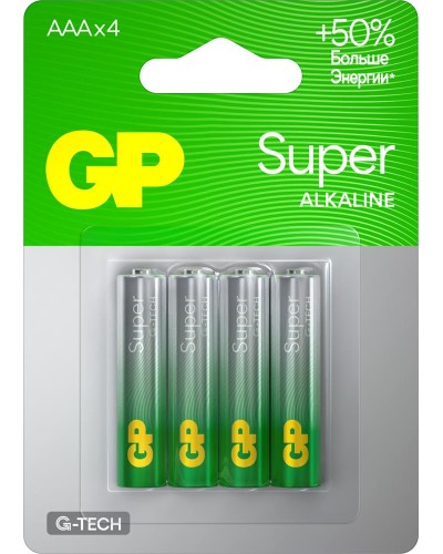GP Super Alkaline 15A AA (GP 15AA21-2CRSBC4), упак. 4 шт. БЛИСТЕР. Алкалиновые батарейки. GP Batteries в Реутове