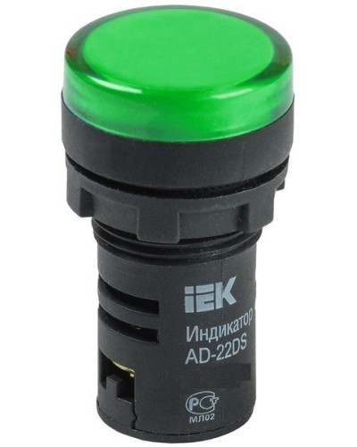 Лампа AD22DS (LED)матрица D22мм зеленый 24В AC/DC (BLS10-ADDS-024-K06). Светосигнальный индикатор. IEK в Реутове