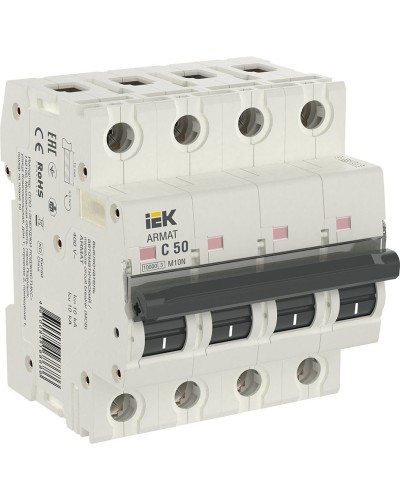 M10N 4P C 50А 10кА ARMAT (AR-M10N-4-C050). Автоматический выключатель. IEK в Реутове