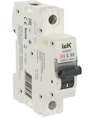 M06N 1P C 32А 6кА ARMAT (AR-M06N-1-C032). Автоматический выключатель. IEK в Реутове