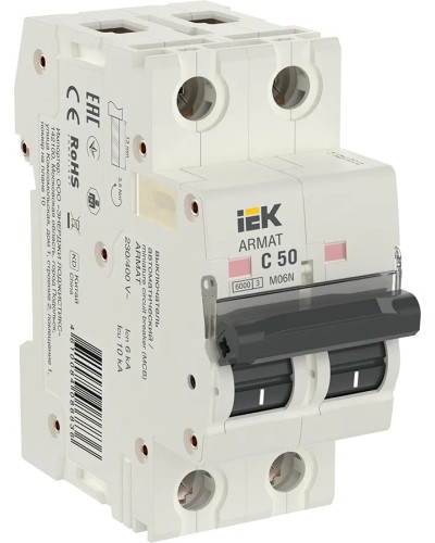 M06N 2P C 50А 6кА ARMAT (AR-M06N-2-C050). Автоматический выключатель. IEK в Реутове