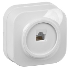 Розетка RJ45 кат.5E о/у РК10-ХБ белый IEK GLORY (EKH10-K01). Розетка компьютерная. IEK