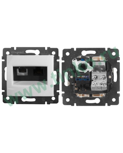 Розетка Valena 2xRJ11+RJ45 Cat.6, белый (770080). Розетка. LegranD в Реутове