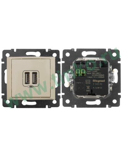 Розетка Valena двойная, USB, слоновая кость (774170). Розетка. LegranD в Реутове
