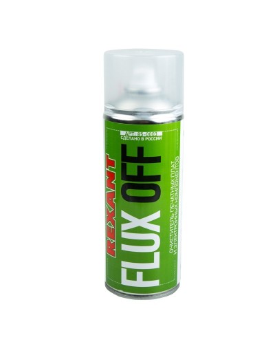 Очиститель печатных плат FLUX OFF, REXANT, 400 мл, аэрозоль (85-0003): Баллон с очистителем в Реутове