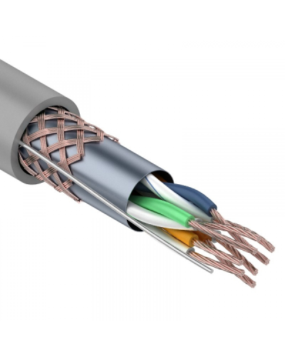 SF/UTP, CAT 5e, PVC, 4PR, 24AWG, INDOOR, STRANDED, серый, 305м, REXANT (01-0343). Кабель «витая пара» (LAN) для структурированных систем связи. Rexant в Реутове