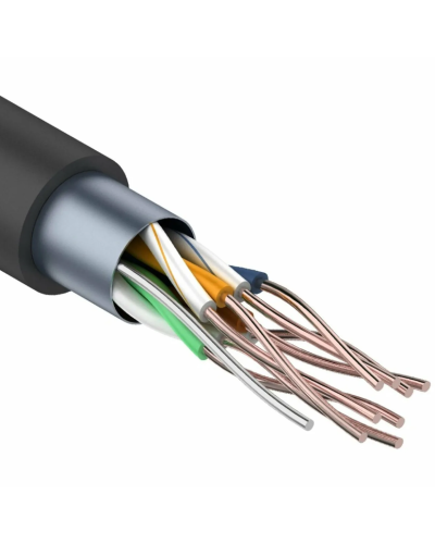 F/UTP, CAT 5e, PE, 4PR, 24AWG, OUTDOOR, SOLID, черный, 305м REXANT (01-0146-1). Кабель «витая пара» (LAN) для структурированных систем связи. Rexant в Реутове