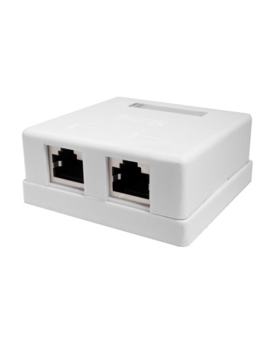 Розетка настенная RJ-45, 8P8C, Cat.5e, 2 порта, FTP (10-0308). Компьютерная розетка. SUPRLAN в Реутове