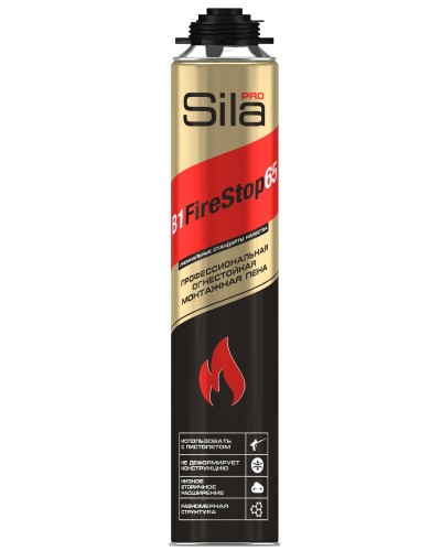 Пена огнестойкая Sila Pro B1 Firestop 65, 850 мл: Пена монтажная профессиональная в Реутове