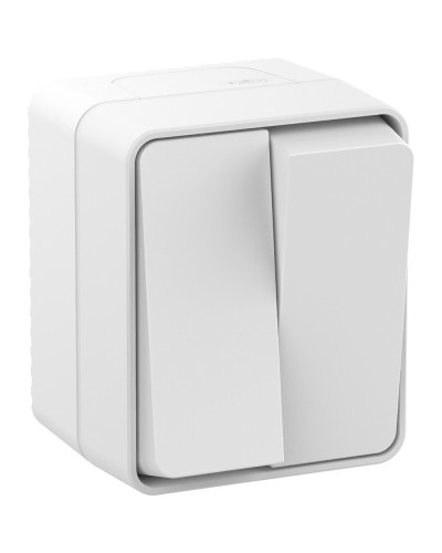 AtlasDesign PROFI54 выключатель 2-клавишный, открытой установки, белый (ATN540151). Выключатель. Systeme Electric в Реутове