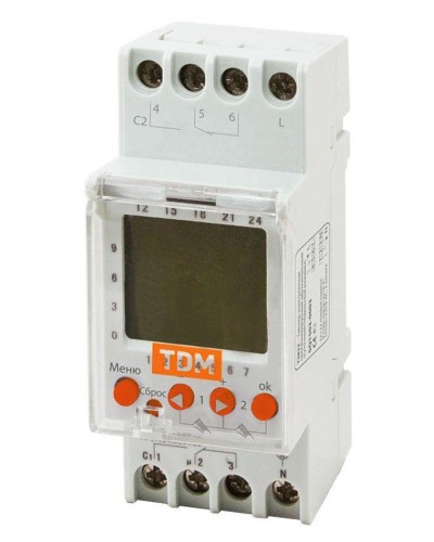 ТЭ822-2кан-1мин/7дн-44on/off-2х16А-DIN TDM (SQ1503-0003). Таймер электронный. TDM ЕLECTRIC в Реутове