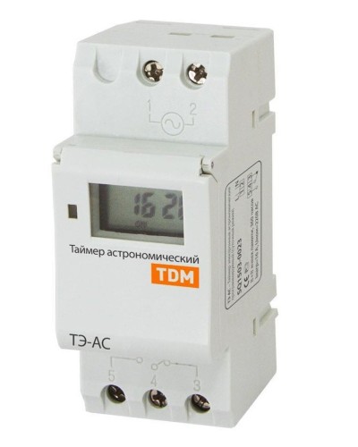 ТЭ-АС-1мин/24ч-8on/off-16А-DIN (астрономический) TDM (SQ1503-0023). Таймер электронный. TDM ЕLECTRIC в Реутове