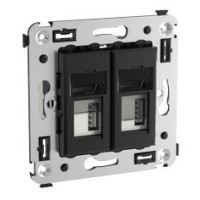 Розетка USB в стену Avanti черный квадрат (4402543). Розетка USB. ДКС