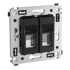 Розетка USB в стену Avanti черный квадрат (4402543). Розетка USB. ДКС
