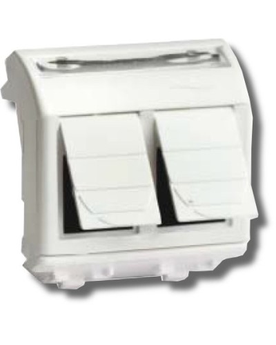 Розетка RJ-45 Brava 2 модуля белая (76656B): Розетка компьютерная с двумя разъёмами в Реутове