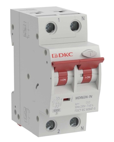 YON max MDR, 1P+N, 30mA, 50A, 6kA, А (MDR63N-1N2C50-A). Автоматический выключатель дифференциального тока. ДКС в Реутове