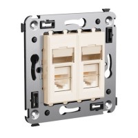 Розетка RJ-45 в стену Avanti двойная ванильная дымка (4405464). Розетка компьютерная. ДКС
