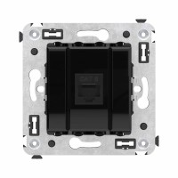 Розетка RJ-45 в стену, кат.6E, Avanti, одинарная, черный квадрат (4402693). Розетка компьютерная. ДКС