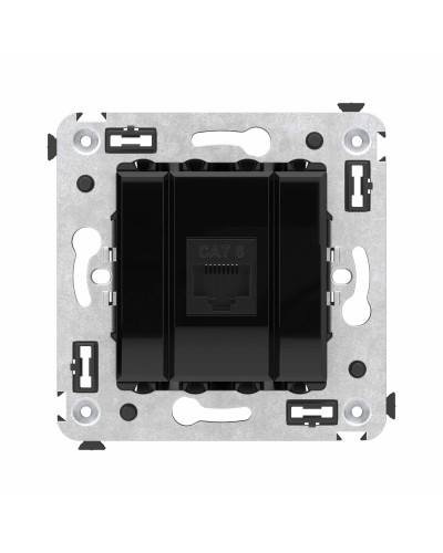 Розетка RJ-45 в стену, кат.6E, Avanti, одинарная, черный квадрат (4402693). Розетка компьютерная. ДКС в Реутове