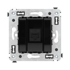 Розетка RJ-45 в стену, кат.5E, Avanti, одинарная, черный квадрат (4402663). Розетка компьютерная. ДКС