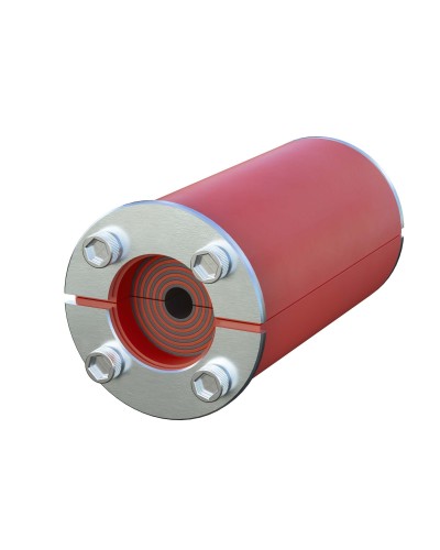 Проходка круглая, нержавеющая, D75х70 мм с проемом 40х40 мм (DXF3122): Проходка круглая, нержавеющая, с проёмом в Реутове