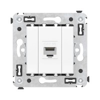 Розетка RJ-45 в стену, кат.5E, Avanti, одинарная, белое облако (4400663). Розетка компьютерная. ДКС