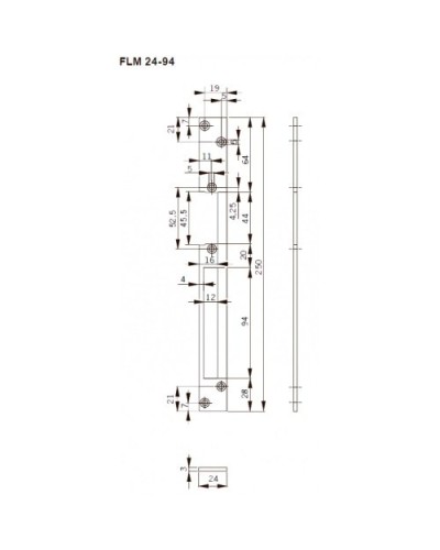 FLH24-94. Запорная планка длинная. dormakaba в Реутове
