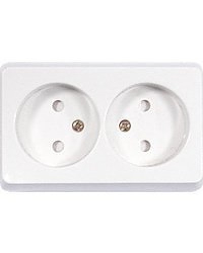 Розетка двойная открытой установки без з/к, бежевый, LK Standard (813601). Розетка без заземляющих контактов с защитными шторками. Экопласт в Реутове