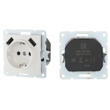 Розетка с з/к + 2xUSB разъема, 2А, белый LK60 (868004-1). Розетка. Экопласт