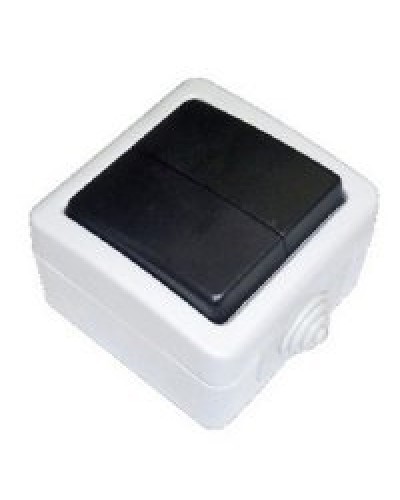 Переключатель двухклавишный 2-полюсный с 2 мест EF602SA, серый, LK Aqua (80006). Переключатель. Экопласт в Реутове