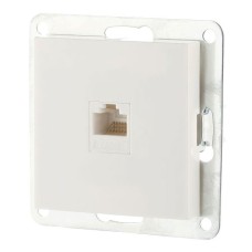 Розетка RJ-45 кат.5е с накладкой, белый LK80 (846104-1). Розетка компьютерная. Экопласт