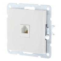 Розетка RJ-45 кат. 5е с накладкой, белый LK60 (866104-1). Розетка компьютерная. Экопласт