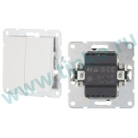 Выключатель 2-клавиши 16 A, 250 B, белый LK60 (861104-1). Выключатель. Экопласт