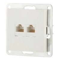 Розетка 2xRJ-45 кат.5е с накладкой, белый LK80 (846204-1). Розетка компьютерная двойная. Экопласт