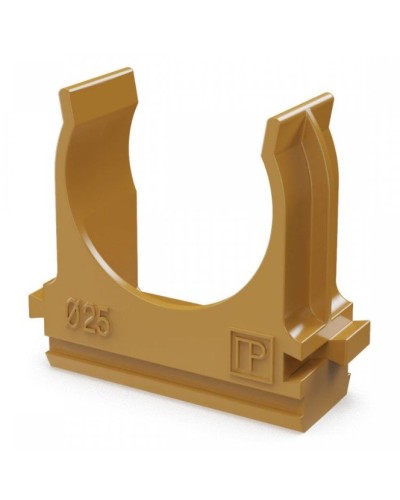 Крепёж-клипса для труб АБС-пластик бук D25 (100 шт) (PR13.0047). Крепление для труб ПВХ. Промрукав в Реутове
