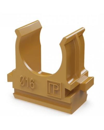 Крепёж-клипса для труб АБС-пластик бук D16 (100 шт) (PR13.0045). Крепление для труб ПВХ. Промрукав в Реутове